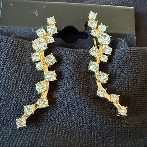 FARAH EAR CRAWLERS BAUBLEBAR RHINESTONE CRYSTALS SPARKLY EARRINGS